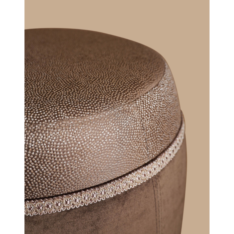 luxe poef bruin goud patroon
