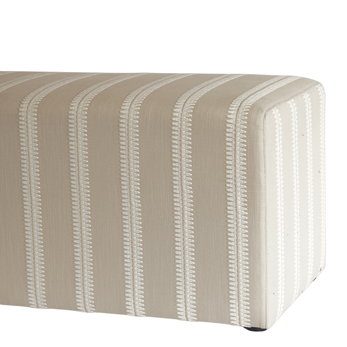 Luxe hocker beige wit linnenlook