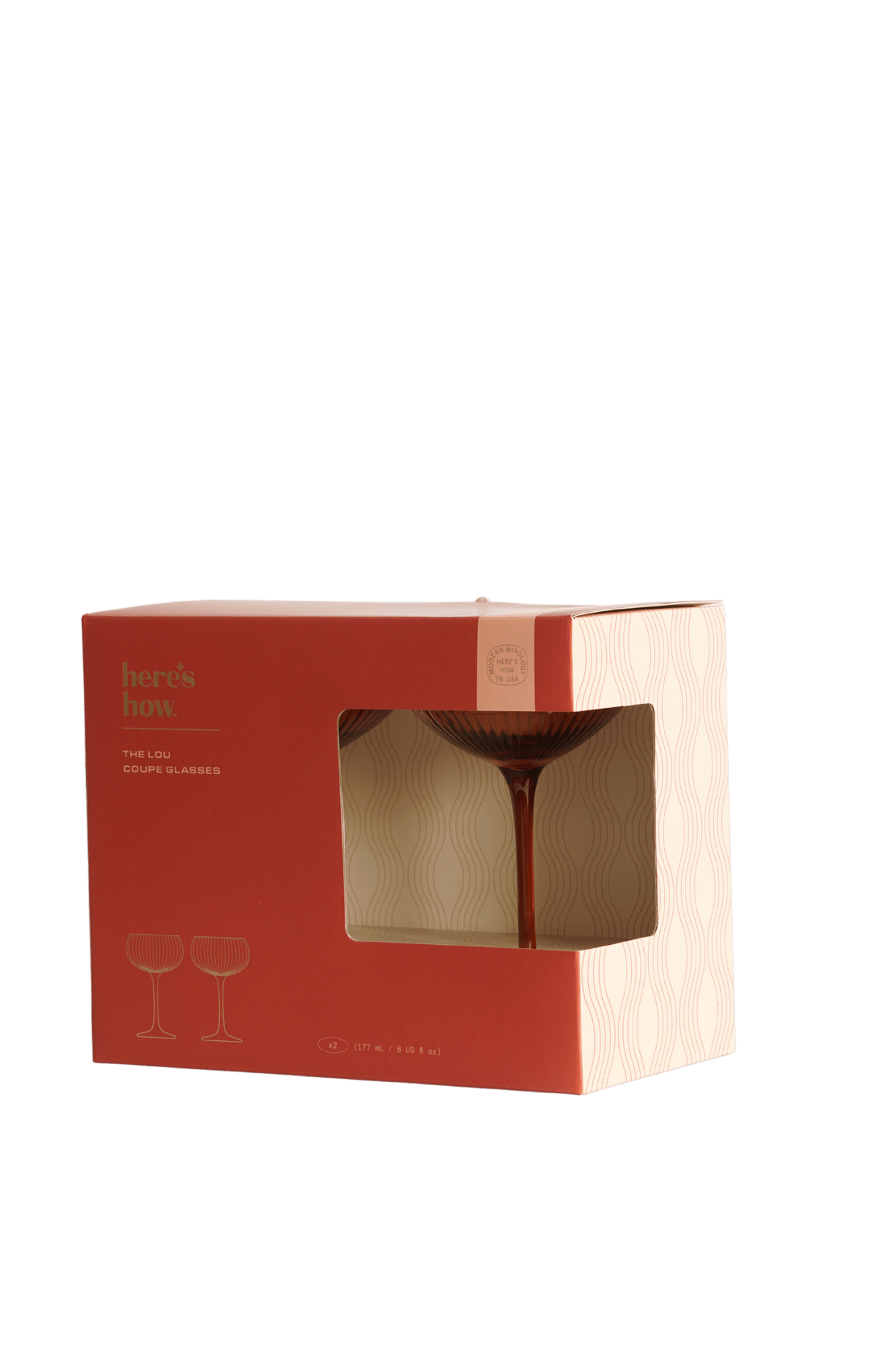 Lou coup glas set van 2 amber