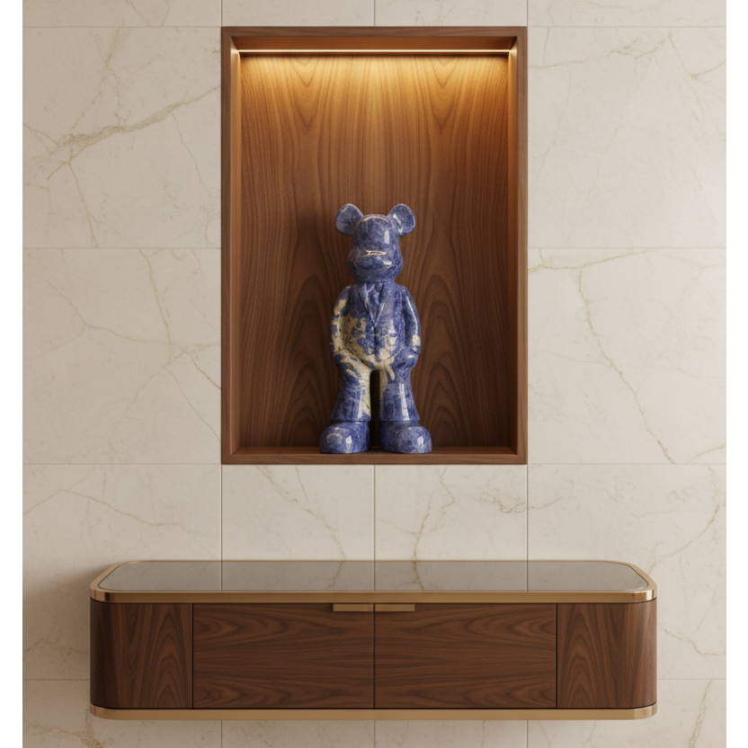 Marmeren beer Teddy 3001 blauw marmer, 30 cm special edition