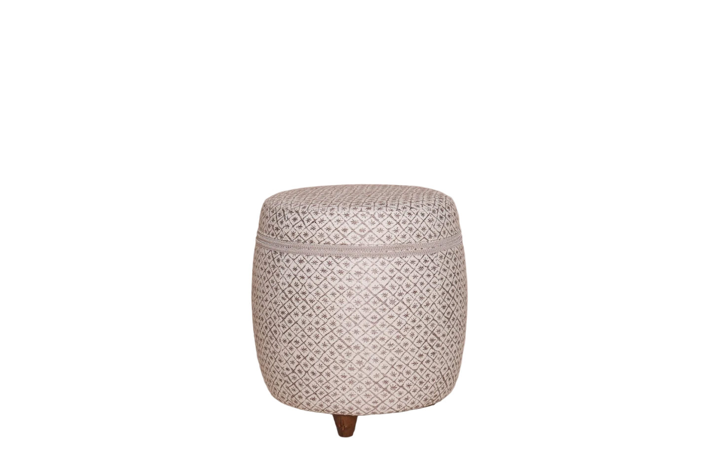 Luxe poef paars rose wit patroon ster