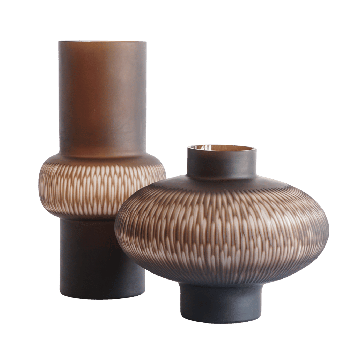 Luxe grote vazen bruin set