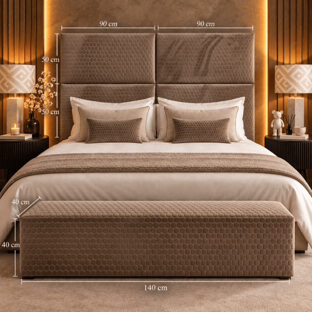 Luxe bedachterwand velvet bruin met patroon