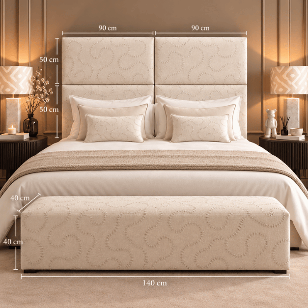Luxe bedachterwand beige wit met organische vorm