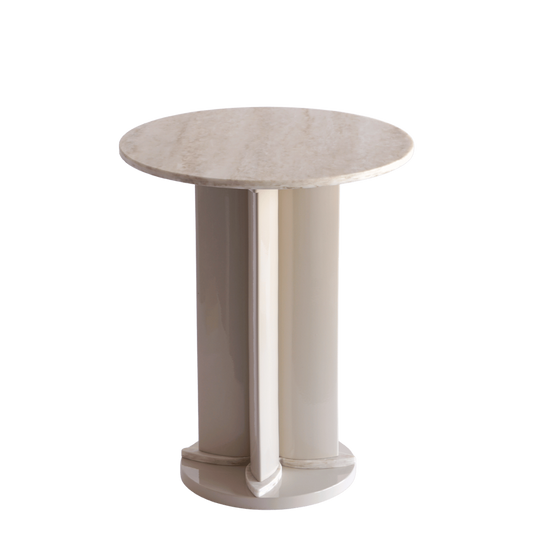Luxe bijzettafel sidetable marmerlook wit beige