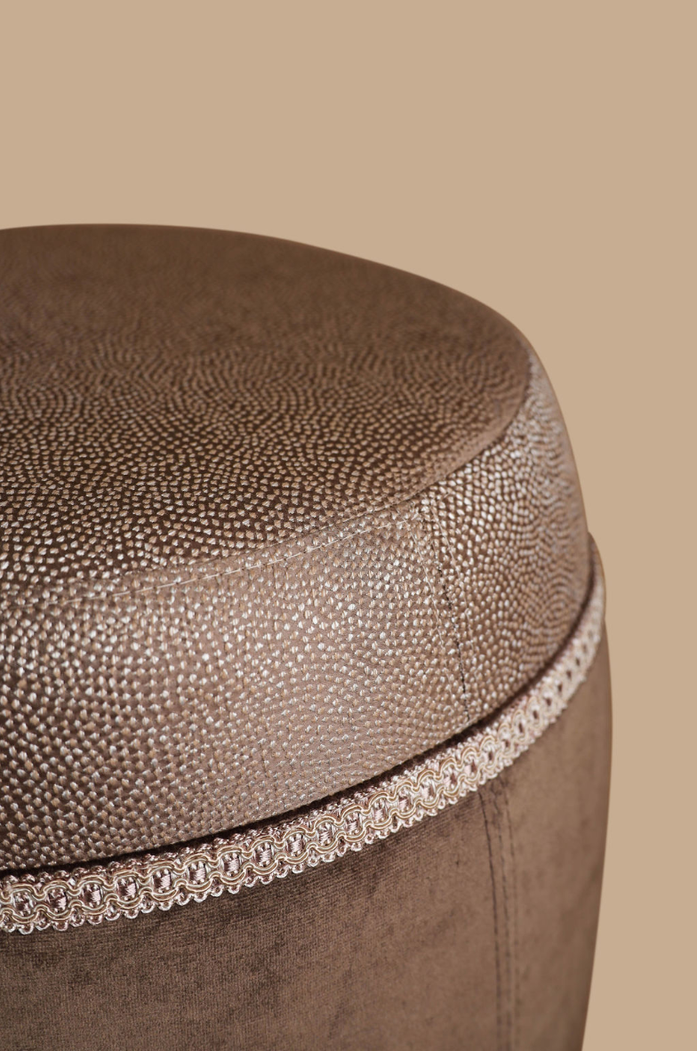 luxe poef bruin goud patroon
