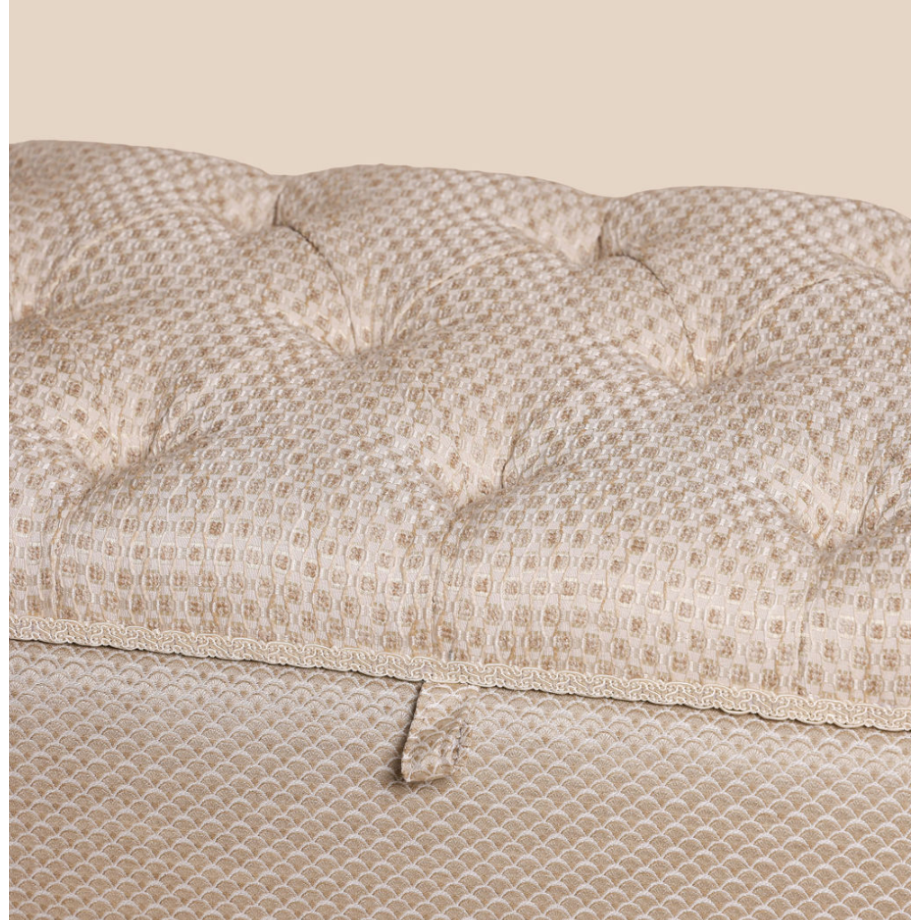 Luxe hocker met opbergruimte wit goud