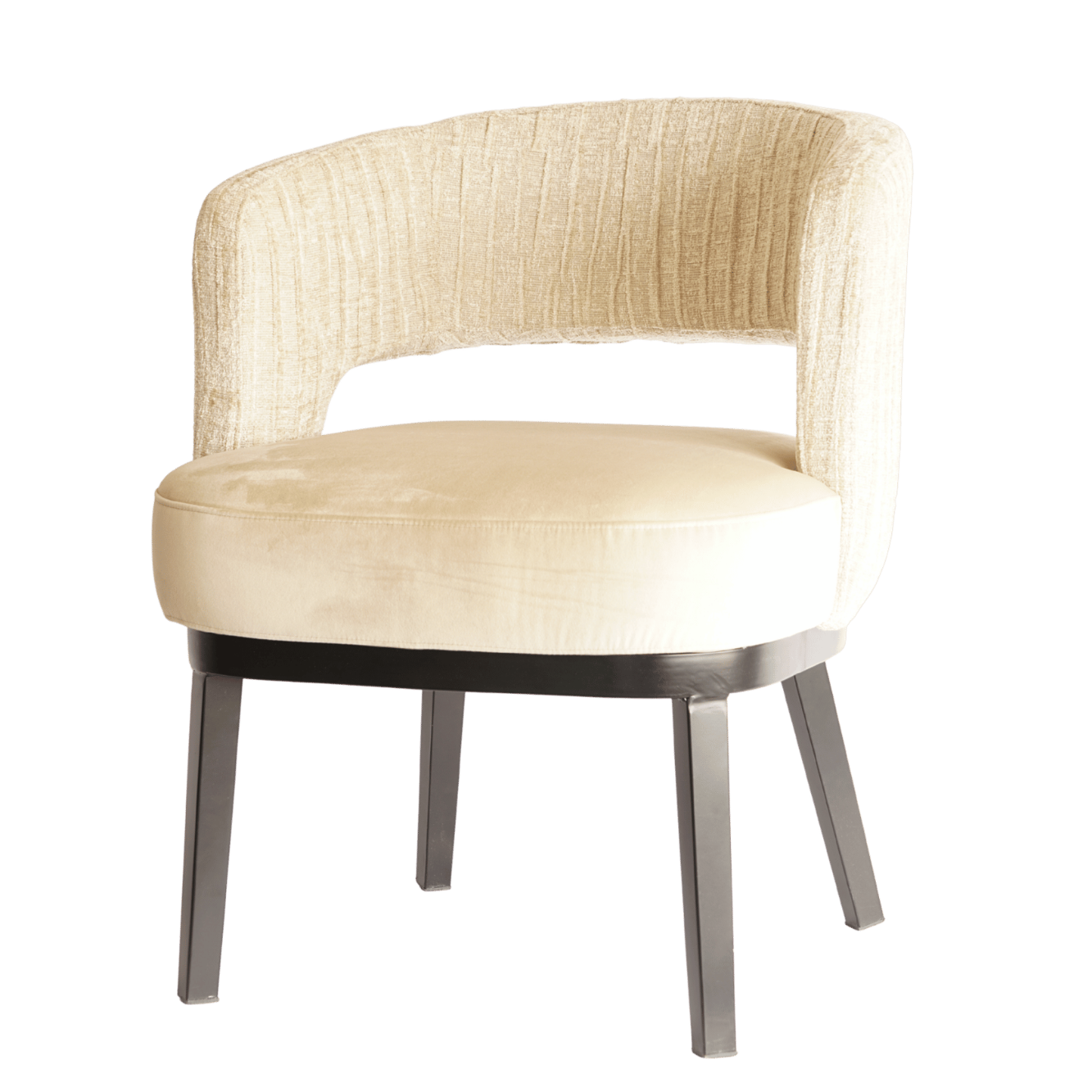Luxe eetkamerstoel beige plooi