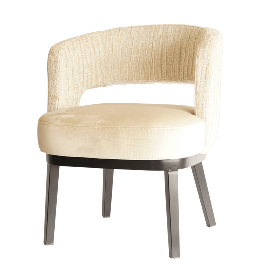 Luxe eetkamerstoel beige plooi