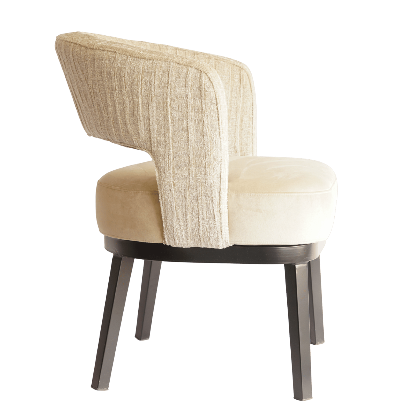 Luxe eetkamerstoel beige plooi