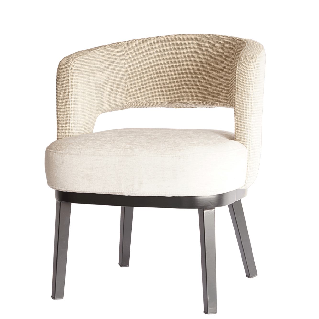 Luxe eetkamerstoel met luxe stof patroon beige