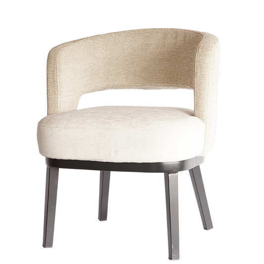 Luxe eetkamerstoel met luxe stof patroon beige