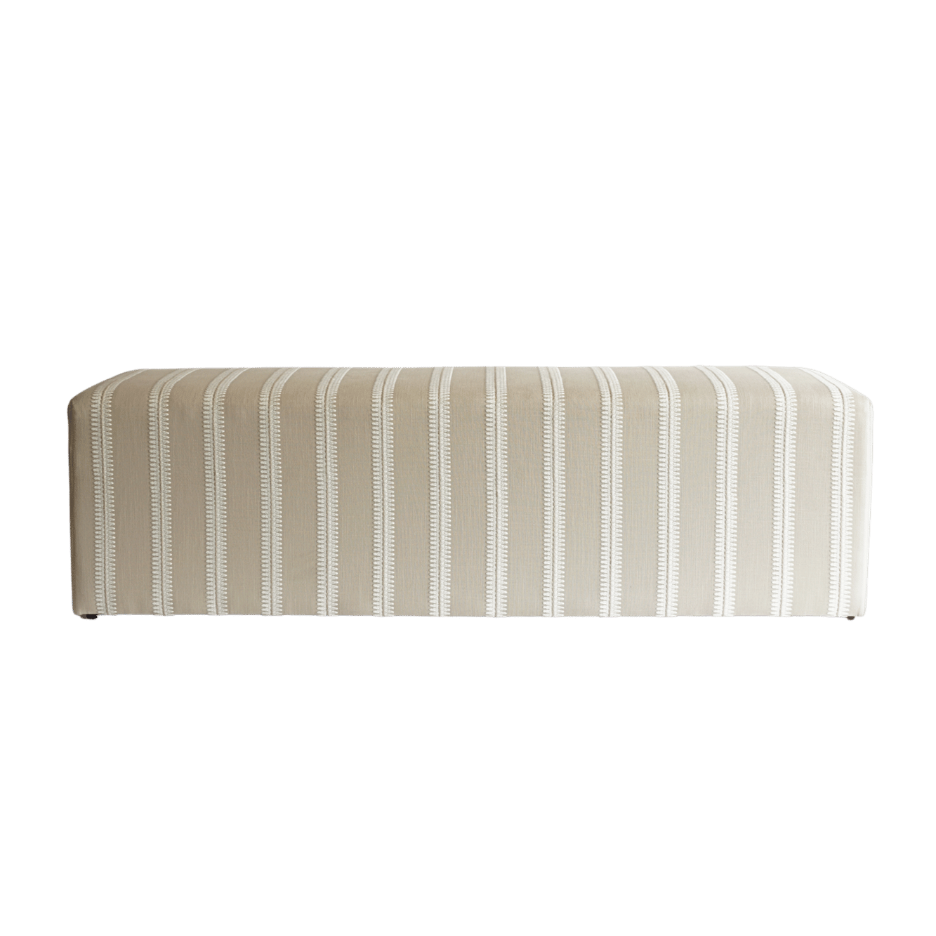Luxe hocker beige wit linnenlook
