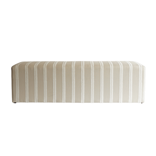 Luxe hocker beige wit linnenlook