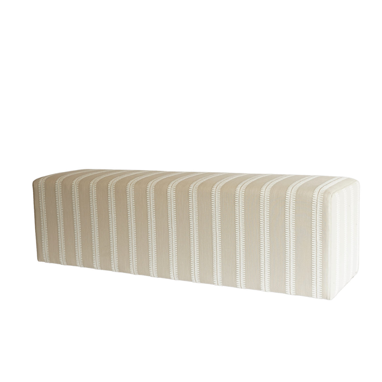 Luxe hocker beige wit linnenlook