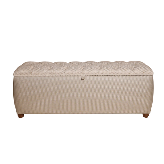 Luxe hocker met opbergruimte wit goud