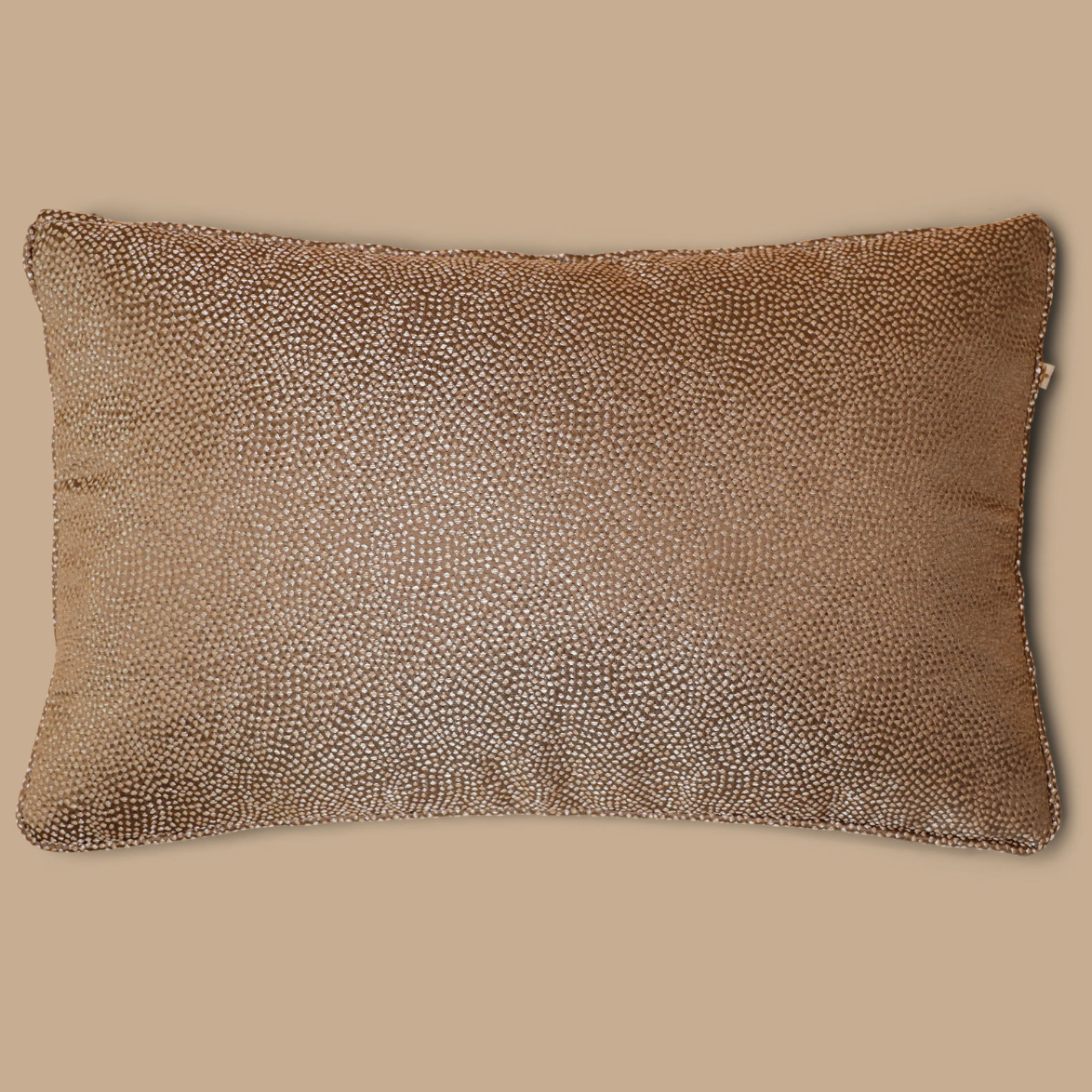 Luxe kussen klein bruin goud glimmend