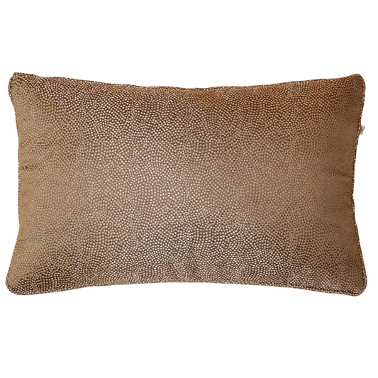 Luxe kussen klein bruin goud glimmend