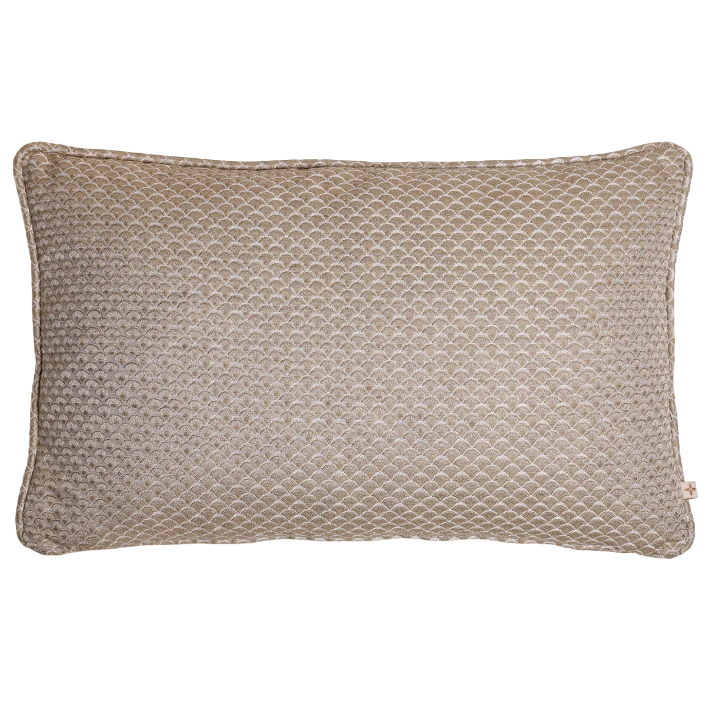 Luxe kussen met luxe stof wit goud patroon 