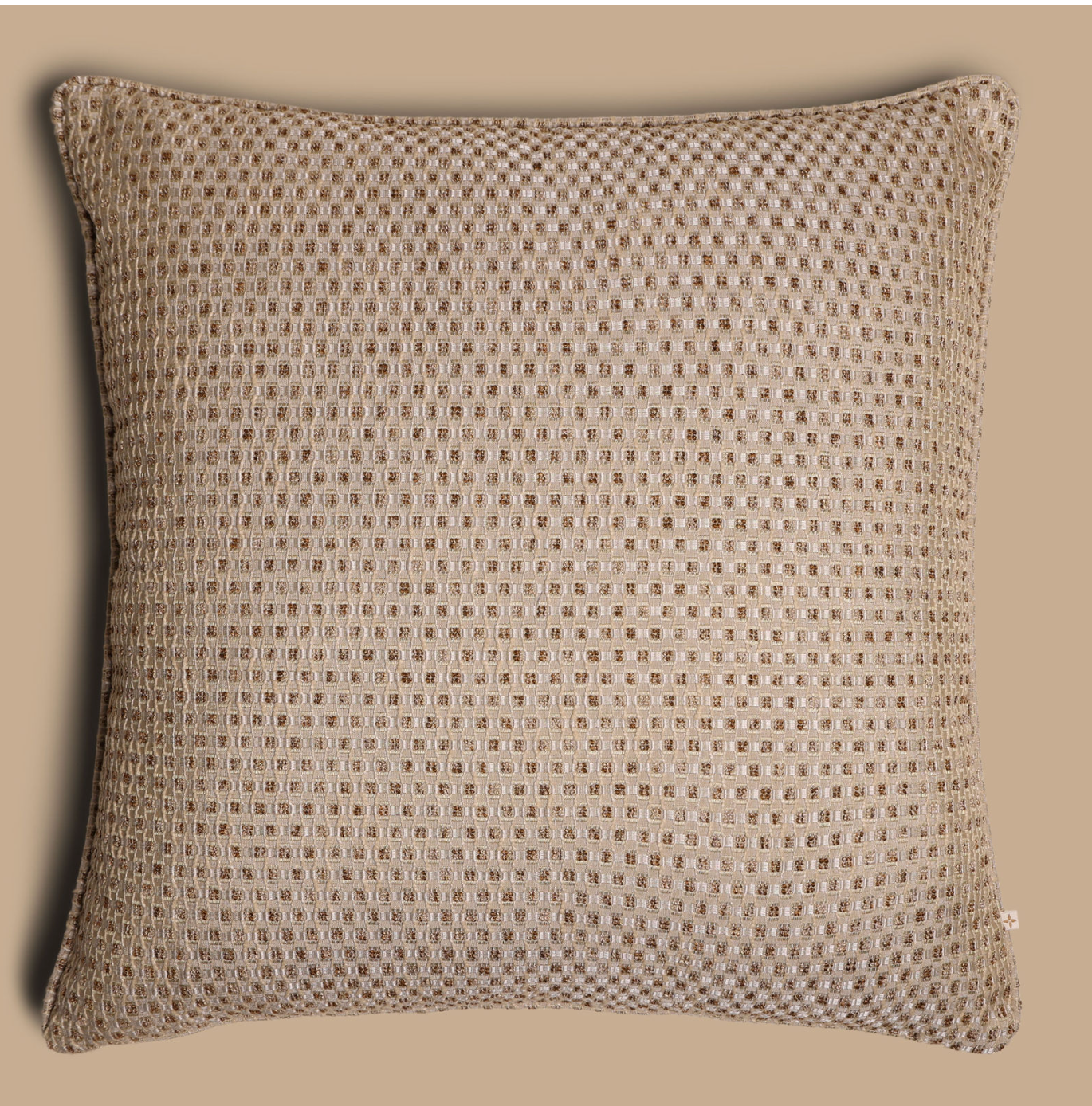 Luxe kussen groot bruin goud beige patroon