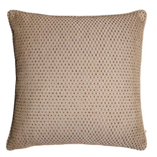 Luxe kussen groot bruin goud beige patroon
