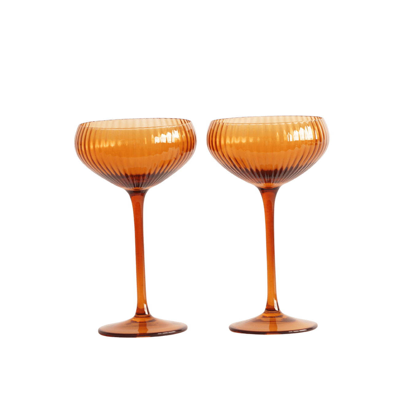 Lou coup glas set van 2 amber
