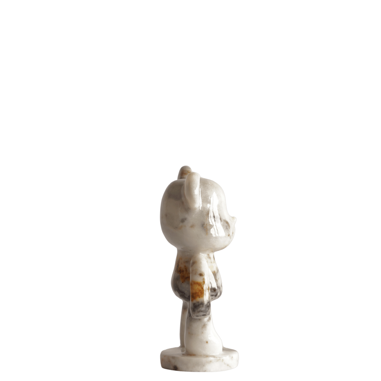 Marmere beer in wit grijs geel roest marmer 15 cm zijkant