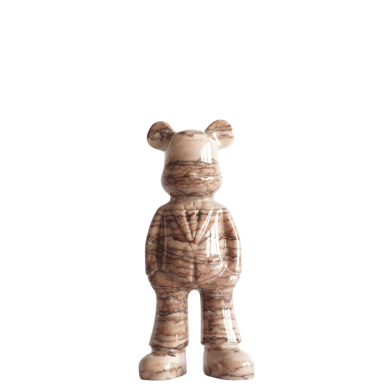Marmere beer in bruin beige marmer mokka voorkant 
