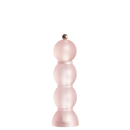 Peper & zoutmolen glas  Frosty licht roze 24cm