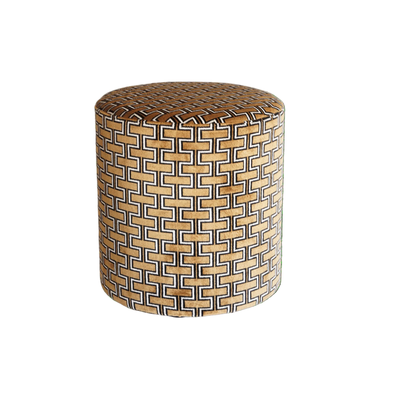 Luxe poef 40 cm bruin patroon