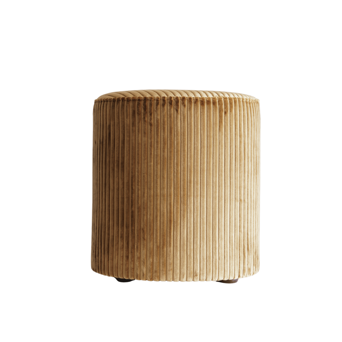 Luxe poef velvet bruin streep