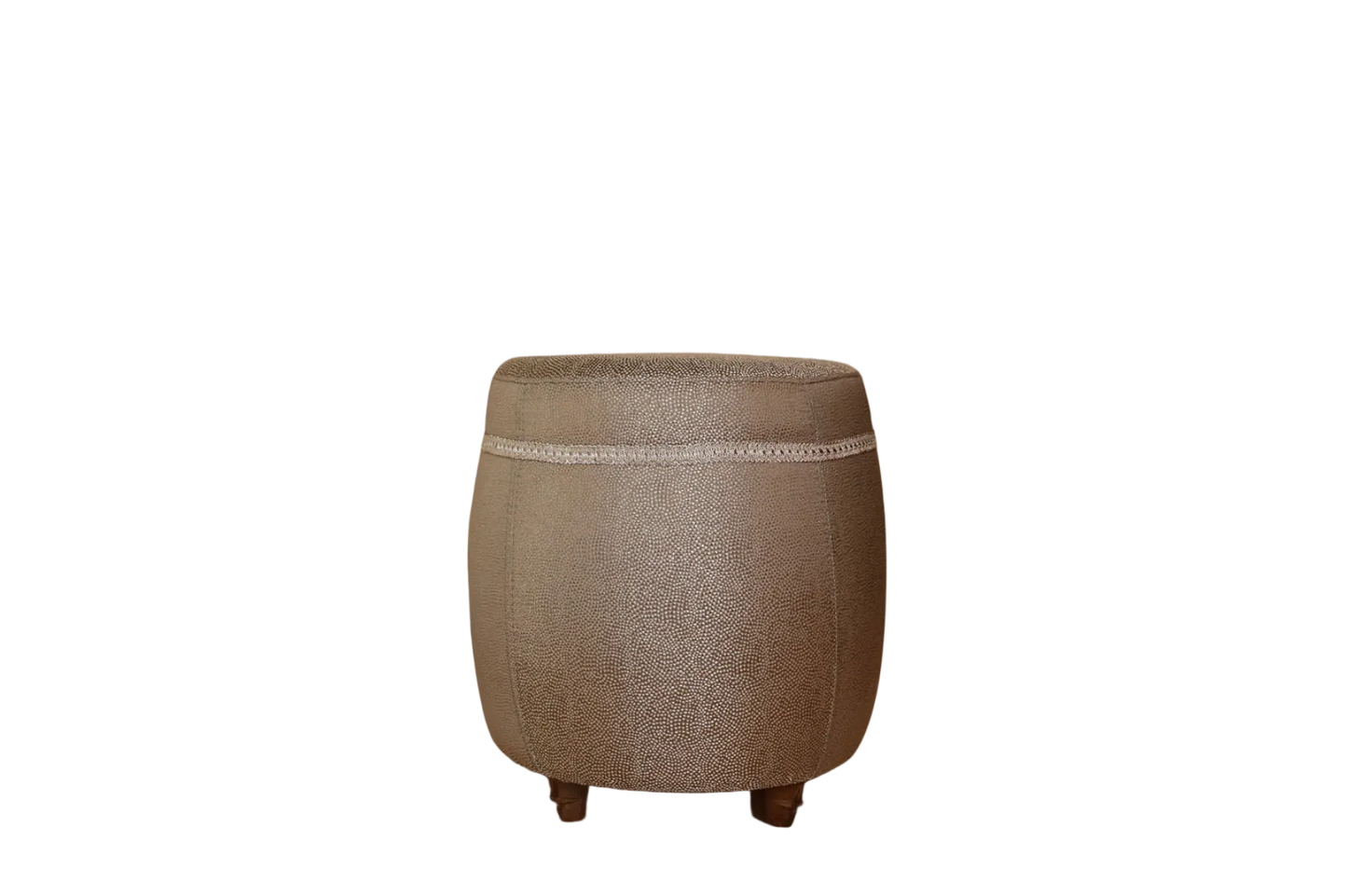 Luxe poef met luxe stof goud bruin patroon glimmend