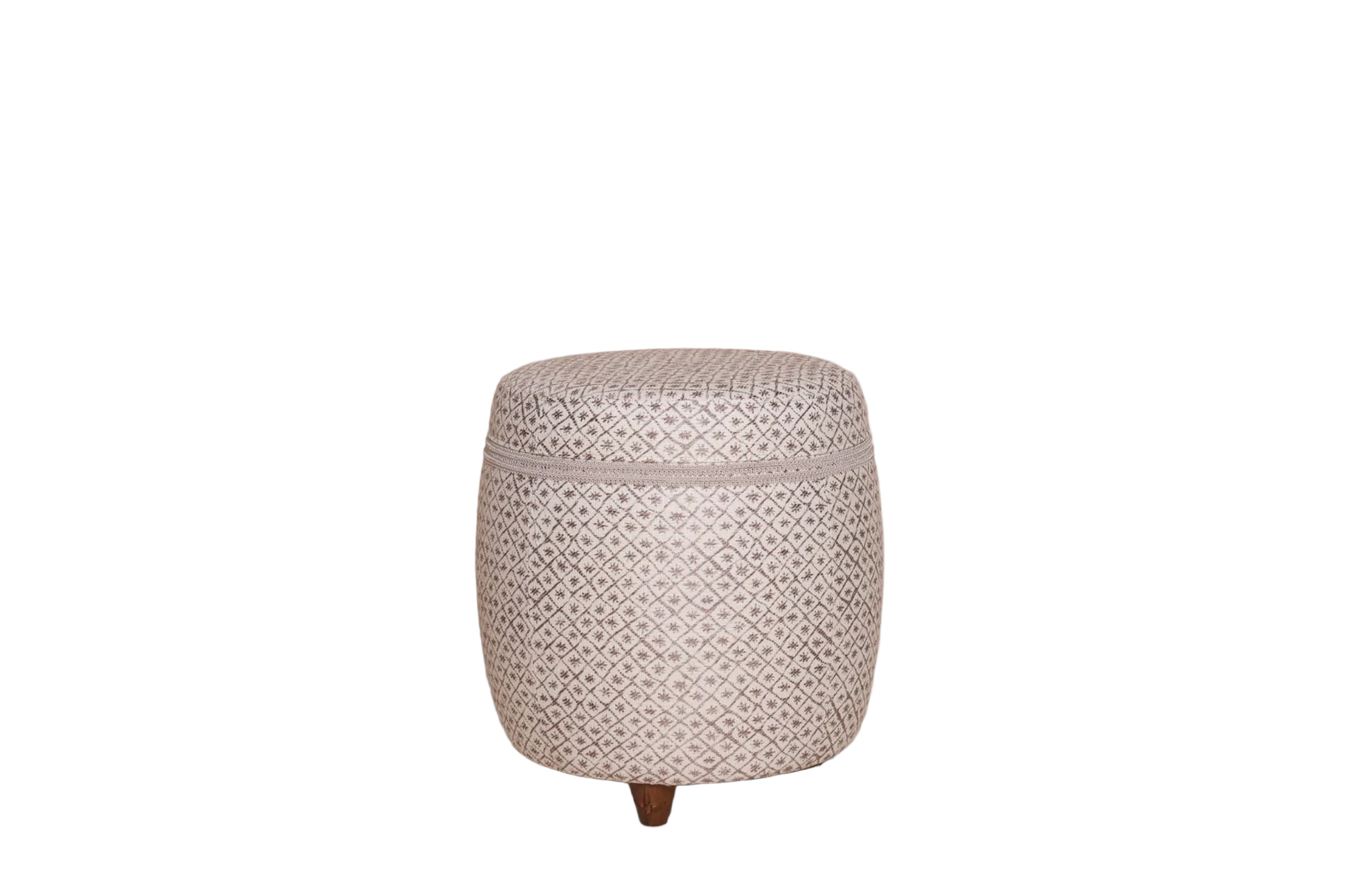 Luxe poef paars rose wit patroon ster