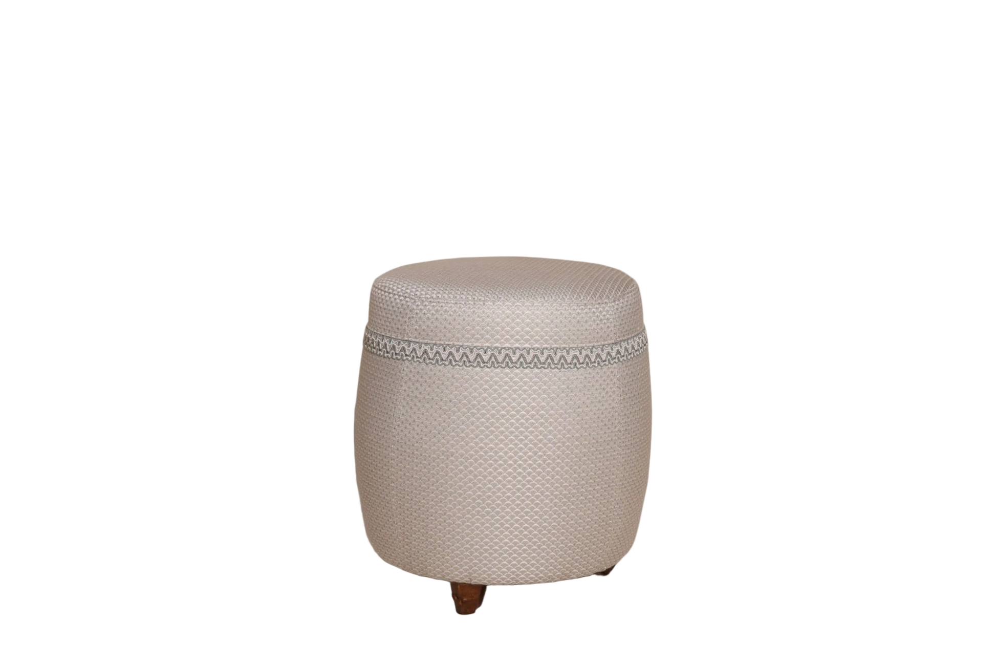 Luxe poef design groen blauw notenhout 