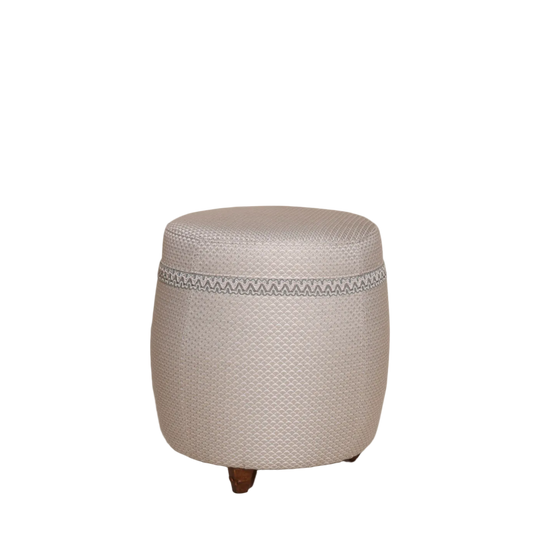 Luxe poef design groen blauw notenhout 