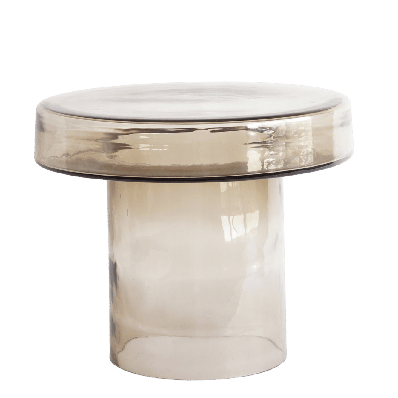 Luxe handgemaakte salontafel rookglas glas bruin