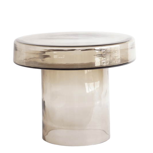 Luxe handgemaakte salontafel rookglas glas bruin