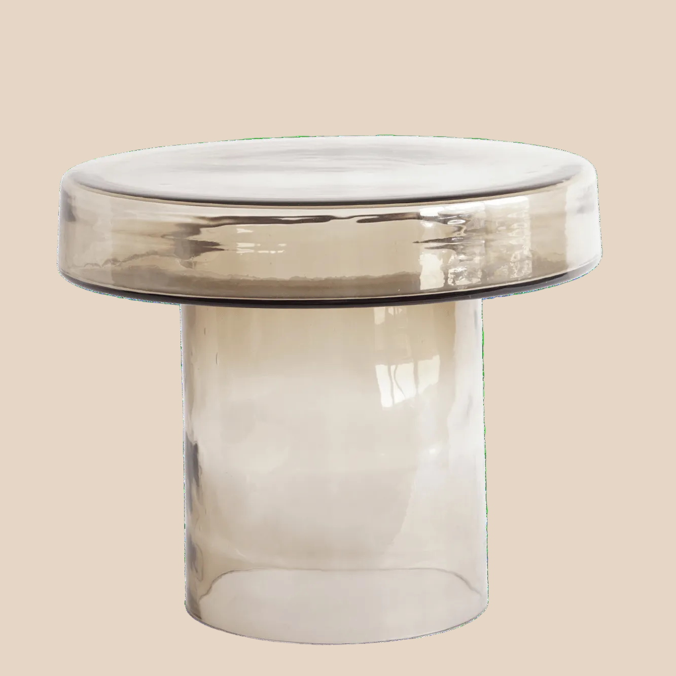 Luxe handgemaakte salontafel rookglas glas bruin