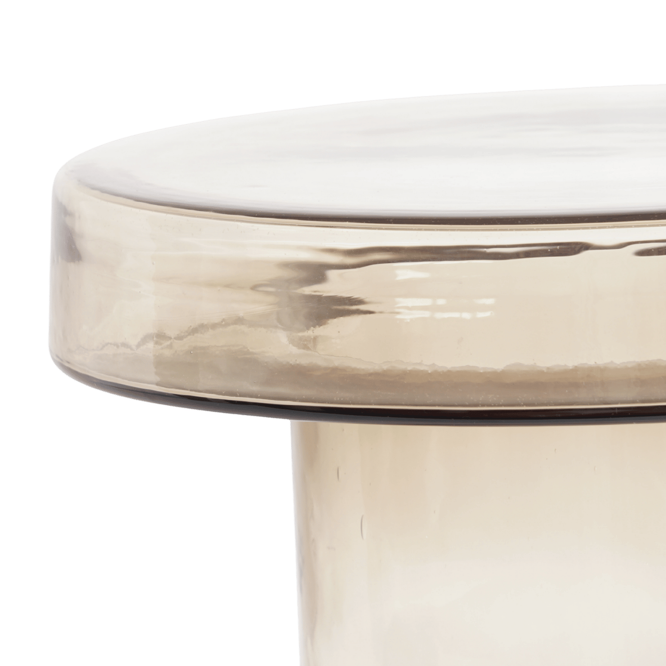 Luxe handgemaakte salontafel rookglas glas bruin