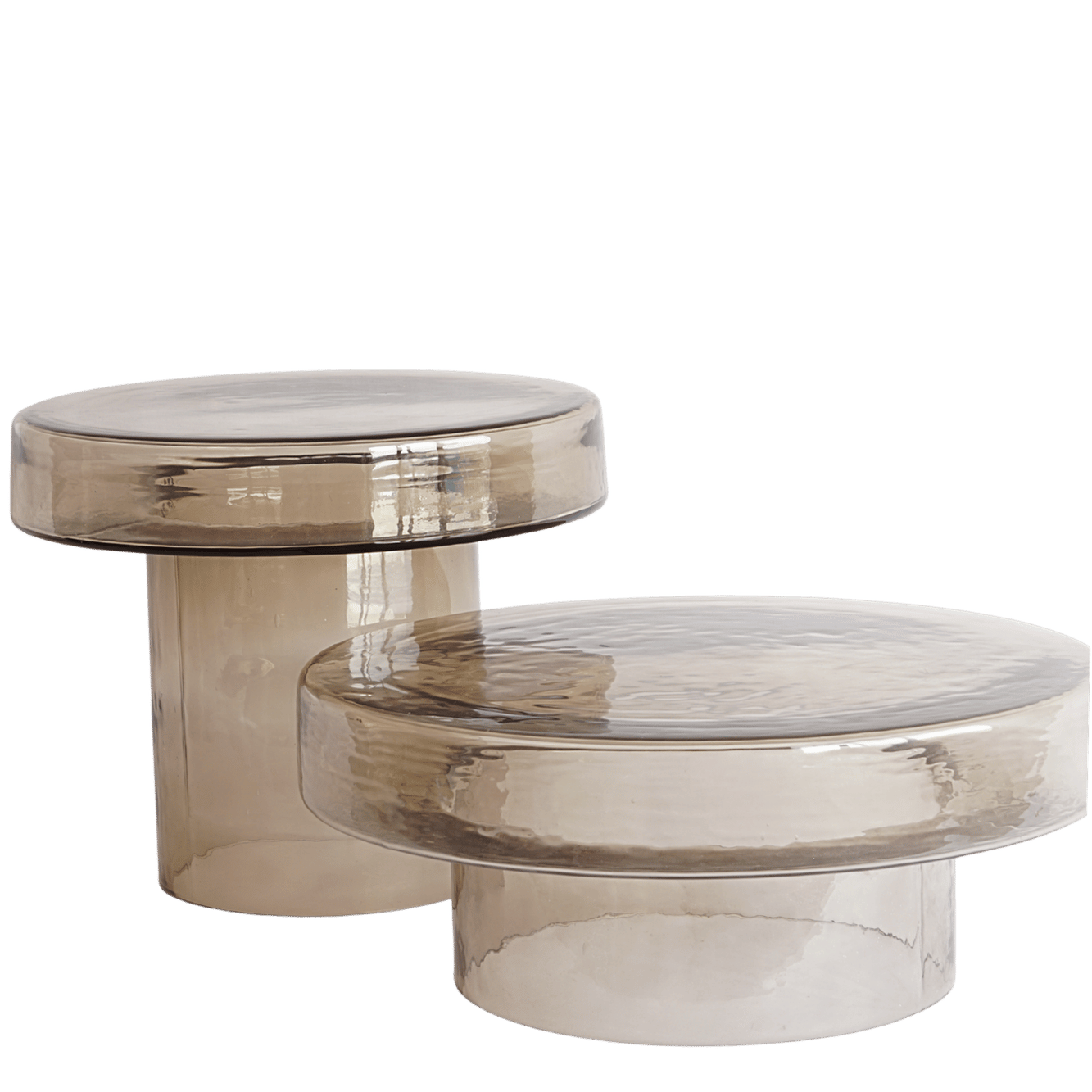 Luxe handgemaakte salontafel rookglas glas bruin