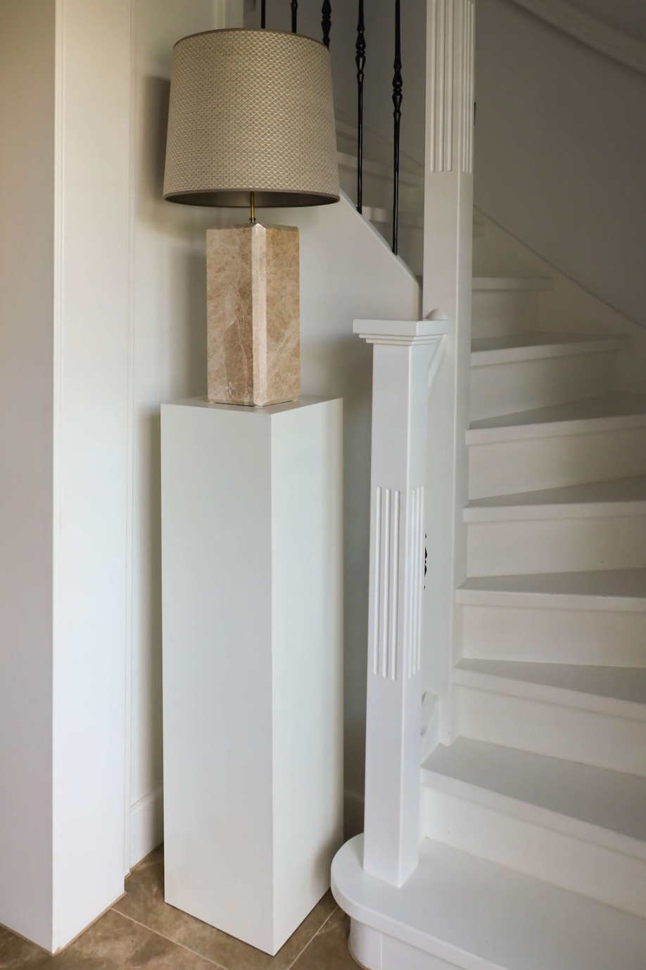 Marmere lampvoet luxe lampenkap goud print