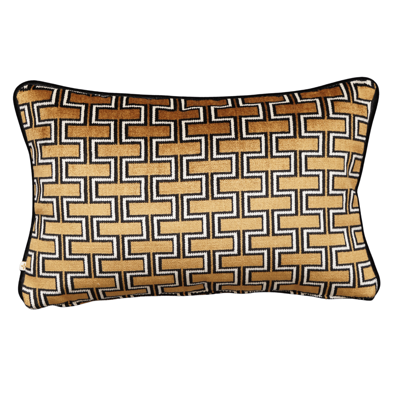 Luxe sierkussen bruin wit patroon