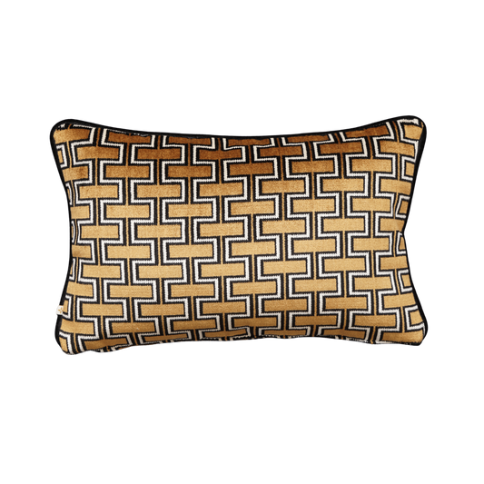 Luxe sierkussen bruin wit patroon