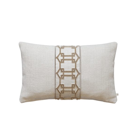 Luxe sierkussen beige goud met sierrand