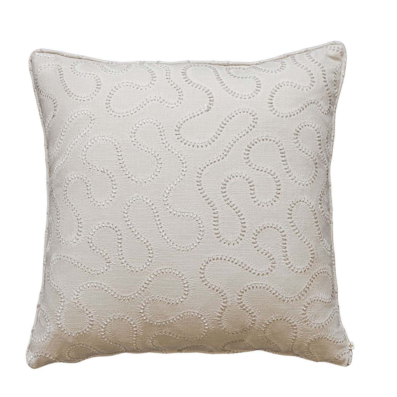 Luxe sierkussen beige golvend patroon
