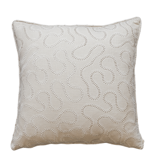 Luxe sierkussen beige golvend patroon