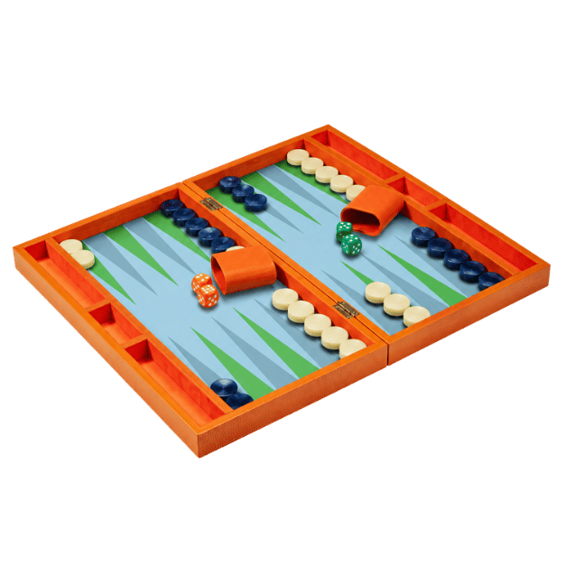 Design bordspel Backgammon oranje croco