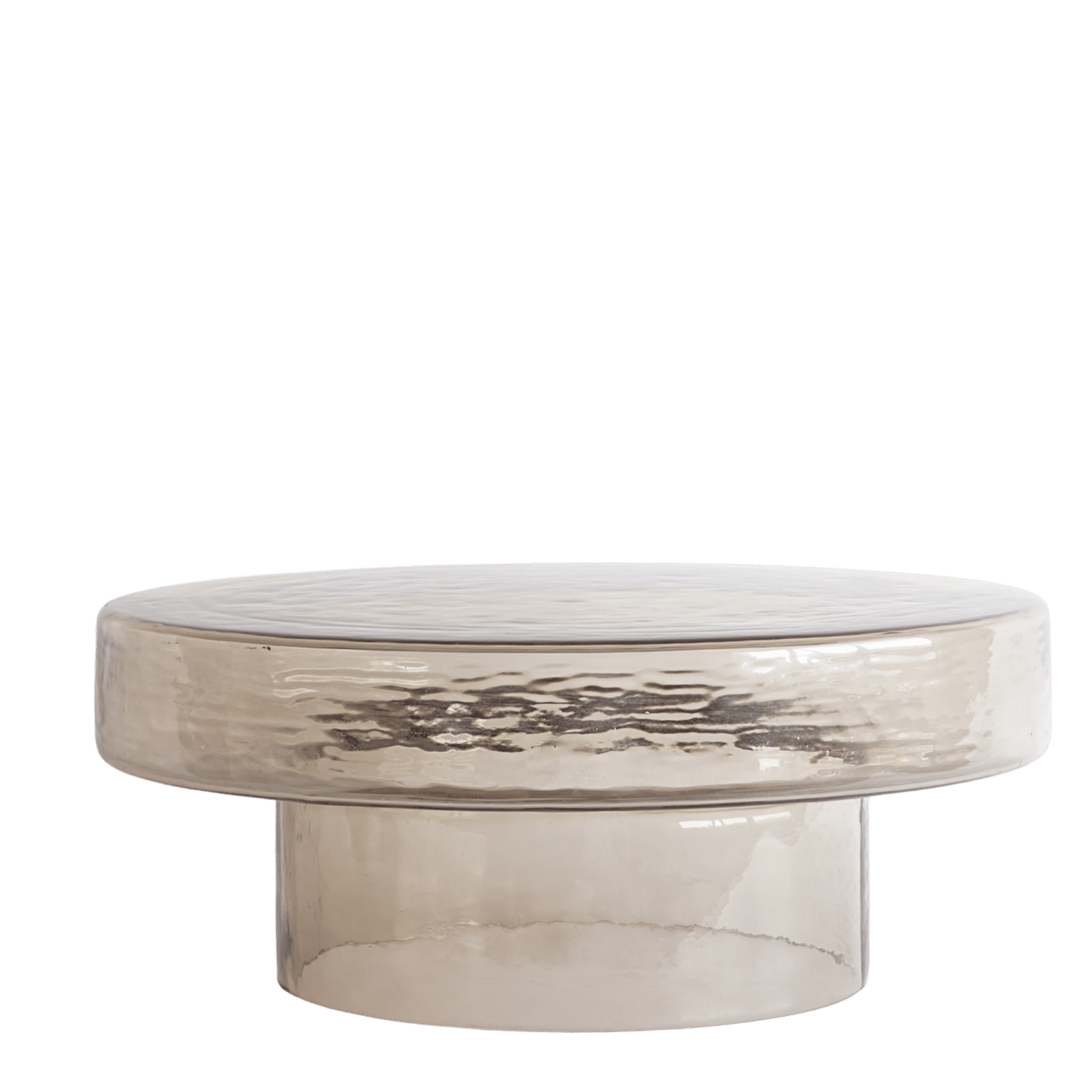 Luxe handgemaakte salontafel rookglas glas bruin