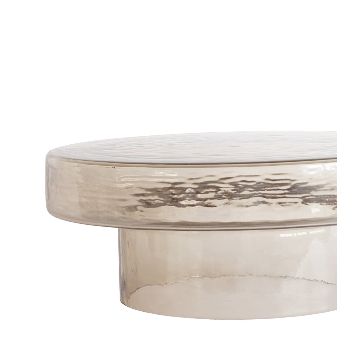 Luxe handgemaakte salontafel rookglas glas bruin