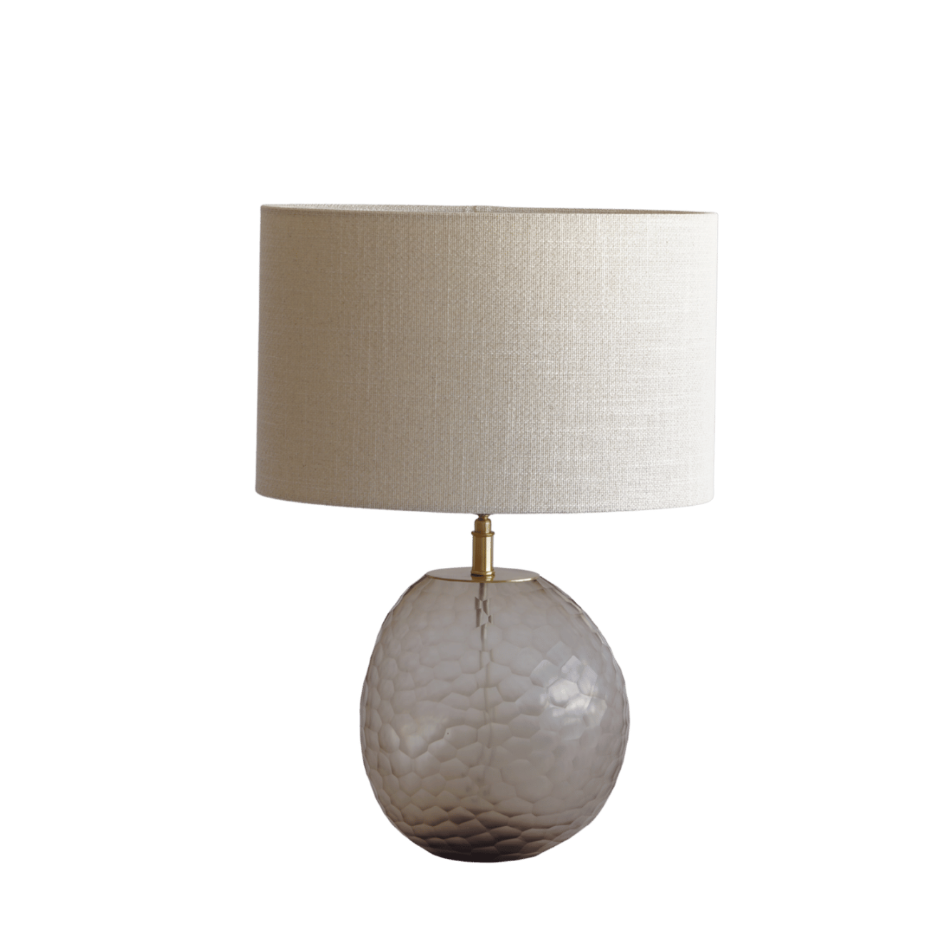 Luxe tafellamp goud glas linnen lampenkap